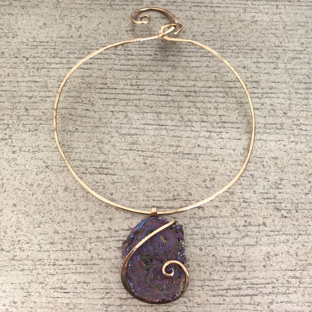 Drusey Quartz designer necklace